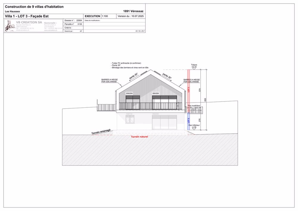 Schönes 3,5-Zimmer-Wohnung in Vérossaz - Façade est