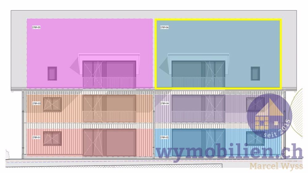 Über den Dächern - 3.5 Zimmer + Galerie! - Dachloft Nr. 6 gelb markiert