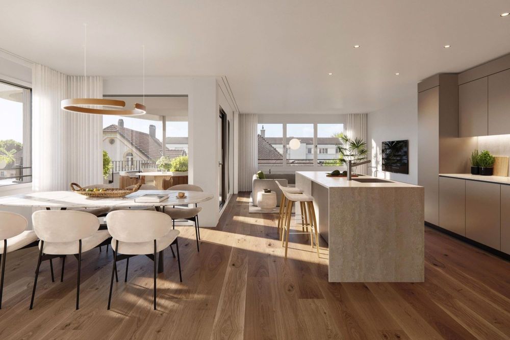 NEUBAU: 4.5-Zimmer-Gartenwohnung - Beispiel Essen und Kochen