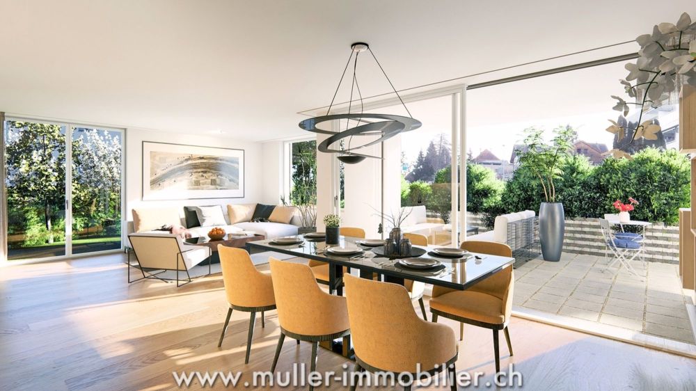 Geräumige 5,5-Zimmer-Wohnung mit 2 Terrassen und großem Garten in Siviriez! - Bild 1