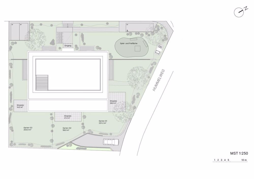 Exklusive und barrierefreie 4.5-Zimmer-Gartenwohnung in Oberwil - Umgebungsplan