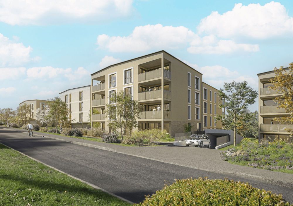 Courgevaux - 4.5-Zimmerwohnungen im modernen Neubau - Ansicht Sockelgeschoss