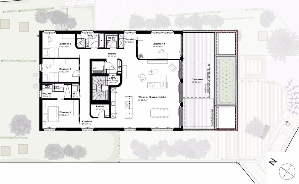 5.5 Zimmer WHG - Attika-Bijoux mit Privatsphäre für Individualisten! - Grundriss