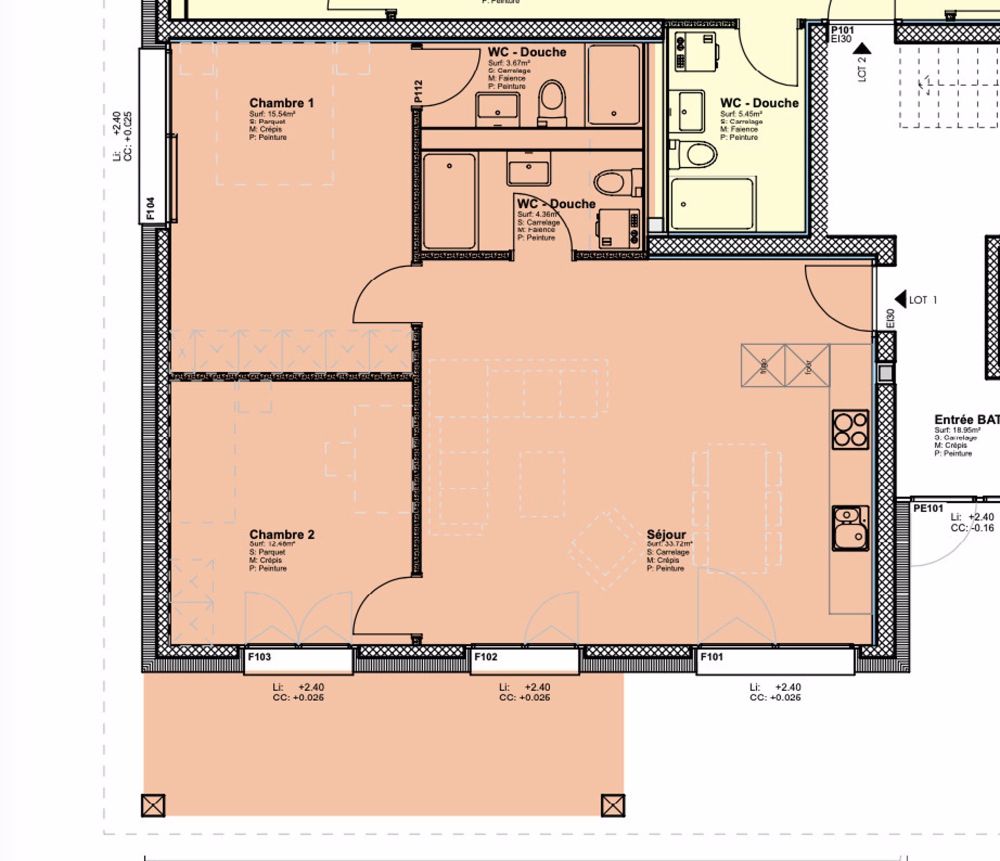 3,5 Zimmer mit Garten und Terrasse in der Nähe von Siviriez und Romont - plan lot 1