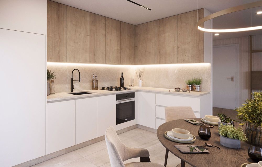 Appt PPE neuf de 2.5 pces avec terrasse Campagne Pernod, lot A1 - Exemple d'agencement intérieur (image de synthèse)
