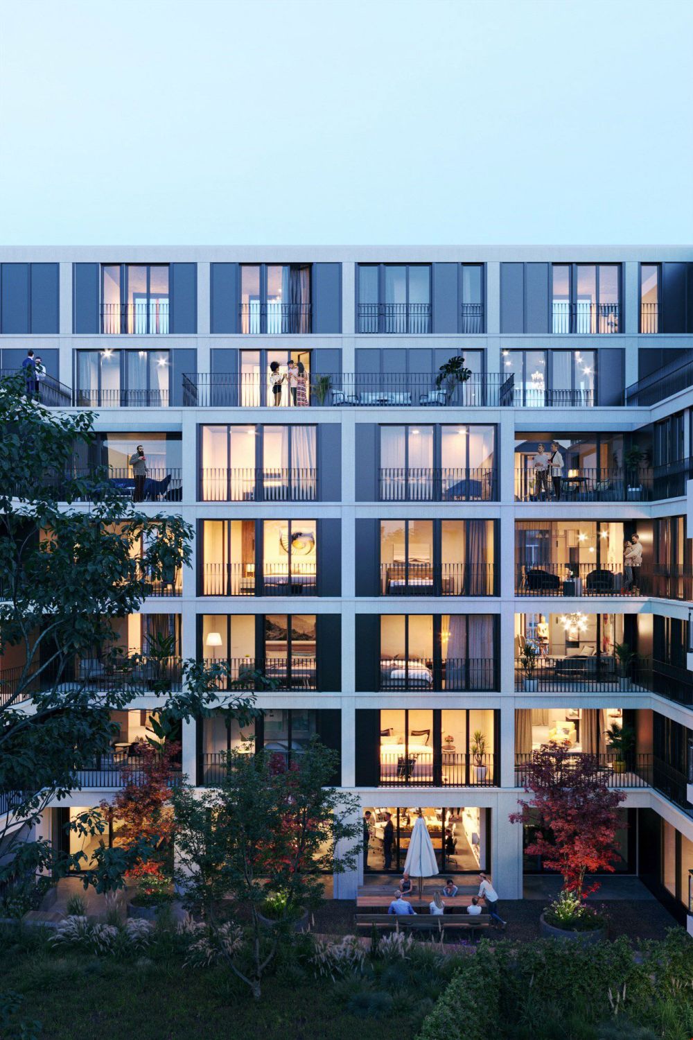 Penthouse Duplex-Wohnung im beliebten Breitequartier - Visualisierung Hofseite