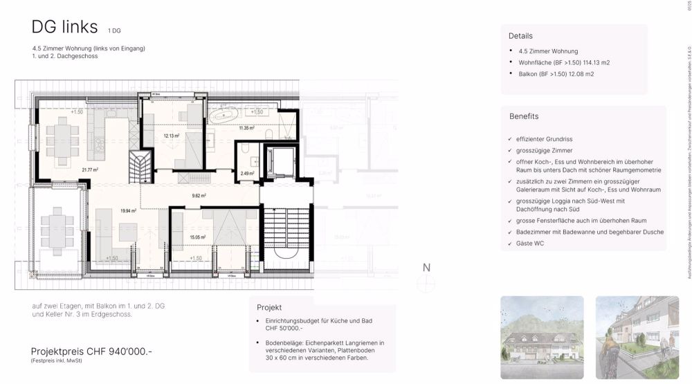Moderne 4.5-Zimmer-Dachwohnung in Weerswilen - Neubau 2025/26 - Bild 4