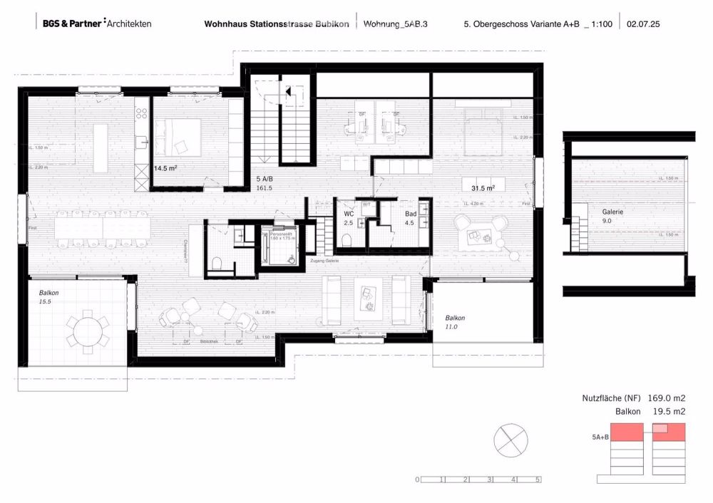 Moderne 4.5- oder 5.5-Zimmer-Dachwohnung in Bubikon mit zwei Balkonen, - Bild 5