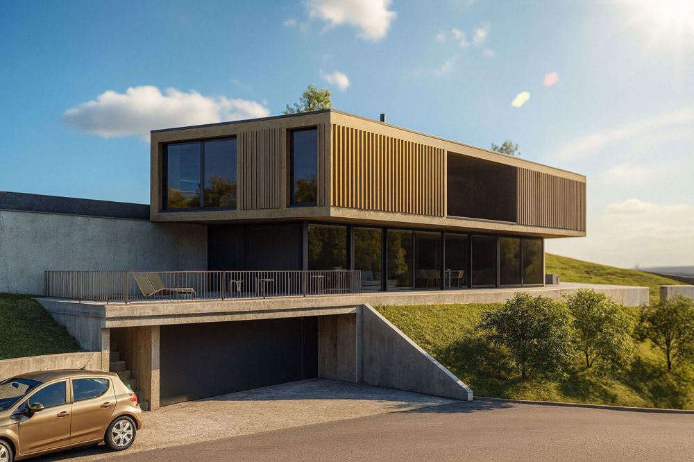 Moderne Villa im Bau mit Garten in Camorino - Bild 1