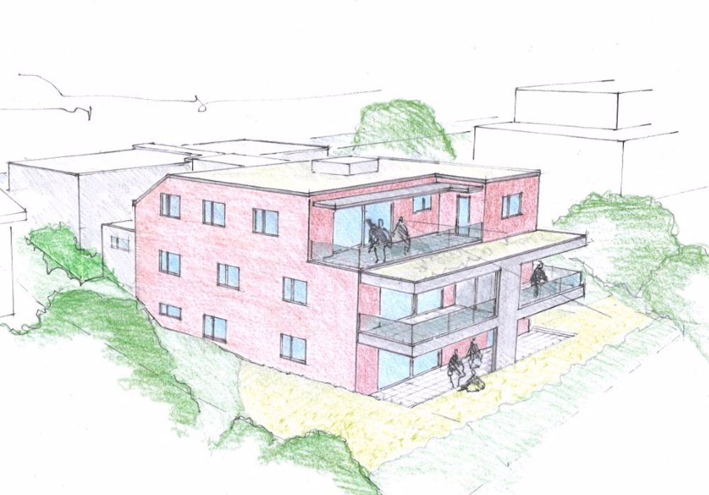Geniale 5.5-Zimmer-Terrassenwohnung mit Keller/Waschen auf demselben Stock - Visualisierung
