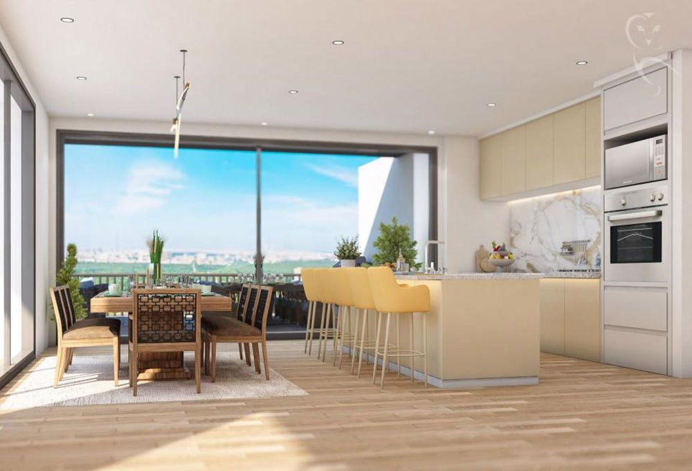 Superbe attique avec grande terrasse - superb attic with large terrace - Cuisine ouverte