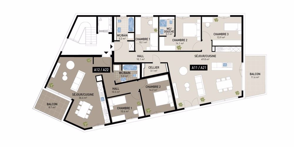 Magnifique appartement de 3,5 pièces avec balcon à Attalens (lot A22) - Bild 3
