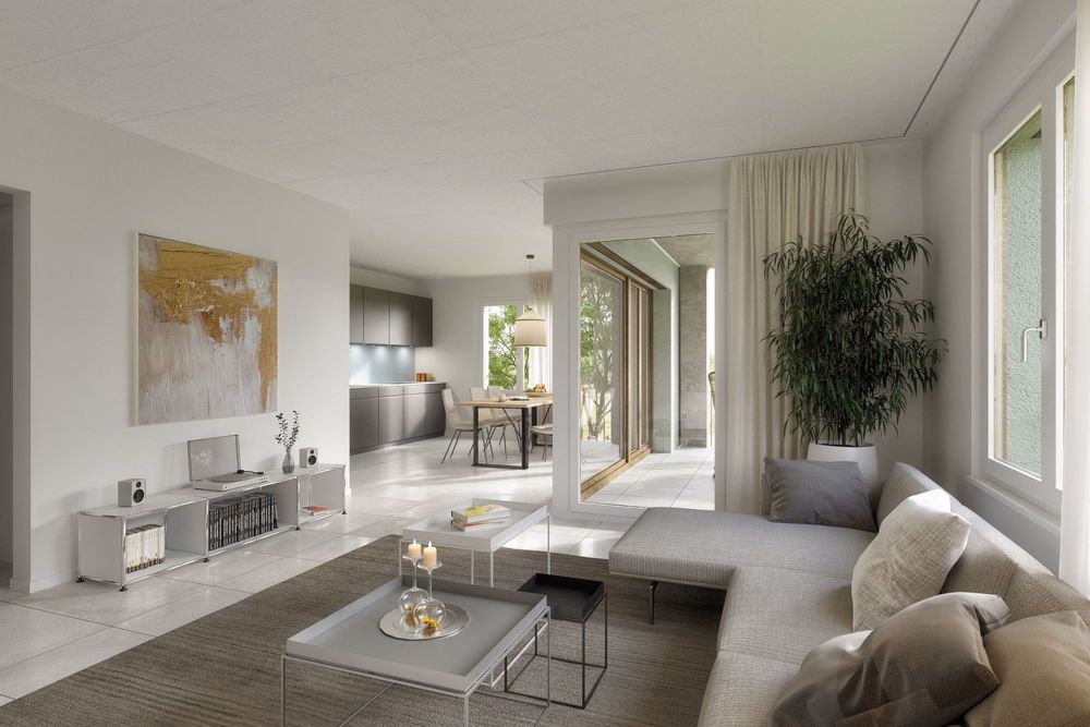 Schöner wohnen in Münchenstein. Nachhaltig und energieeffizient - Innenansicht Wohnung A1.2