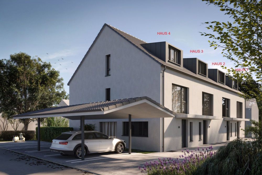 Neubauprojekt Bündtenstrasse mit vier 5.5-Zimmer-Reihenhäuser (Haus 1) - Visualisierung
