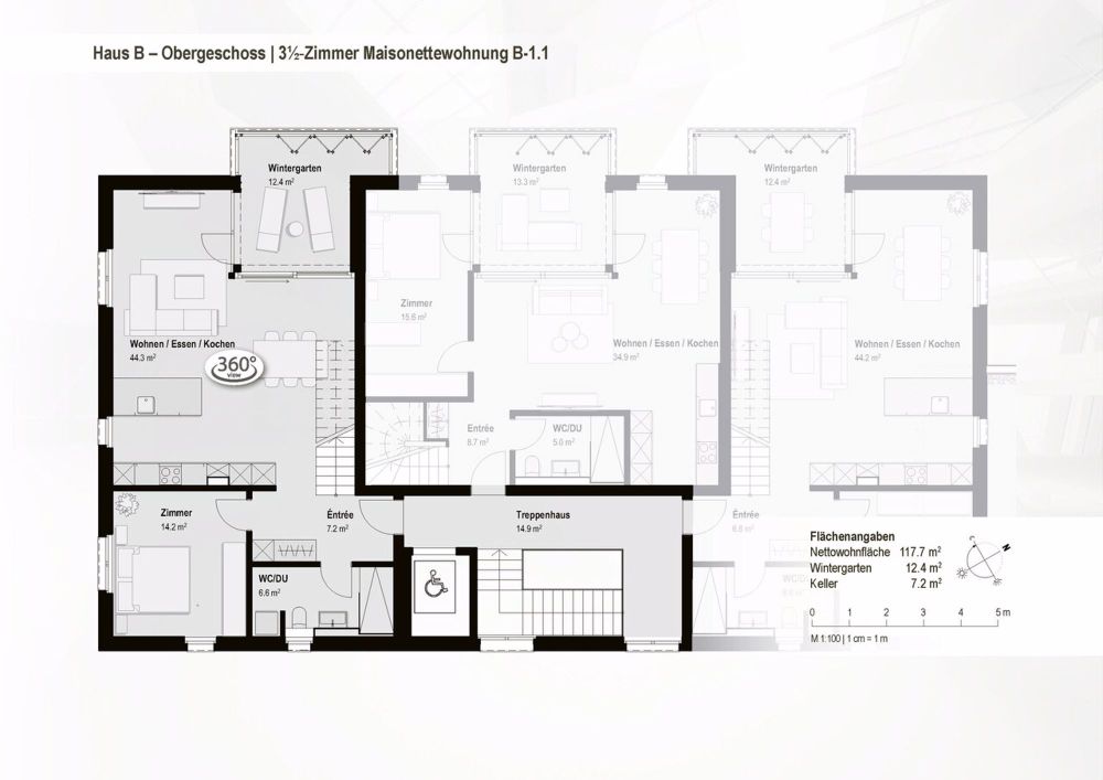 3½-Zimmer Maisonette-Wohnung mit Wintergarten - Bild 4