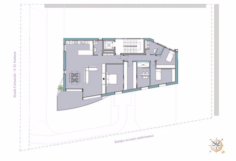 Lugano: 3.5-Zimmer-Wohnung - Planimetria