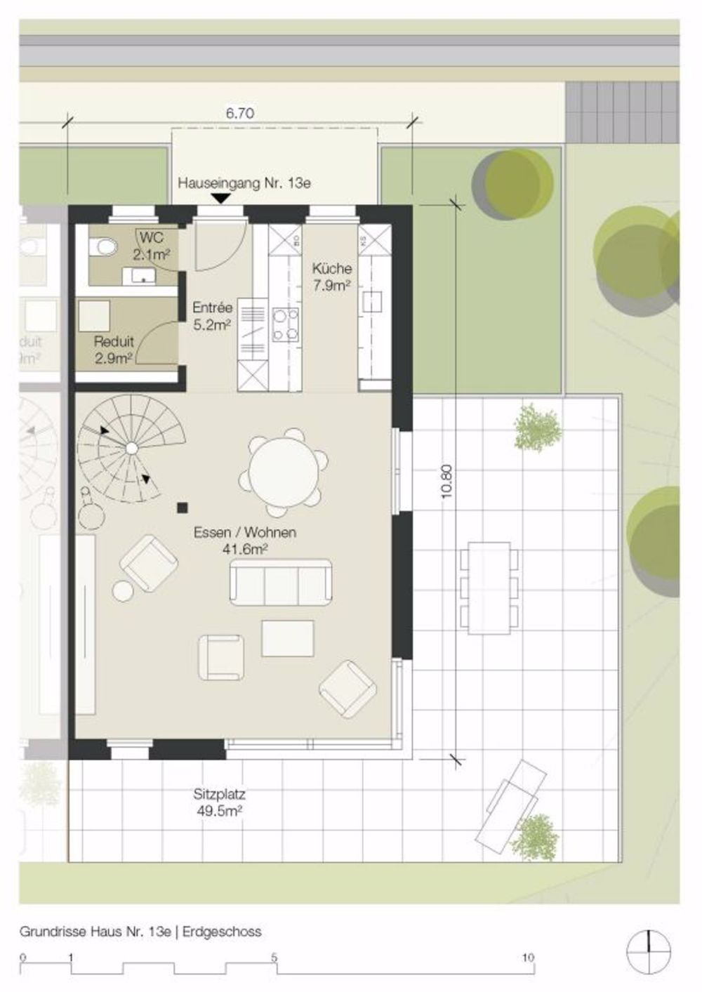 Panoramaview - Neubau 3 Doppeleinfamilienhäuser in Neuenegg - Grundriss EG