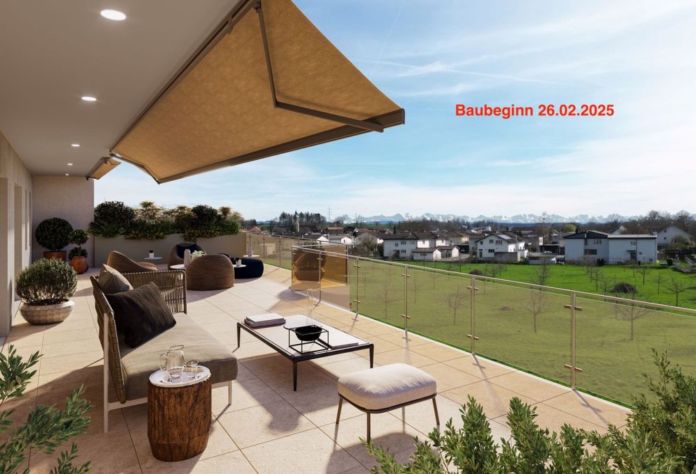 4.5 Z.-Attika Wohnung West, 139m2 Netto Wohnfläche, 71m2 Dachterrasse - Terrasse
