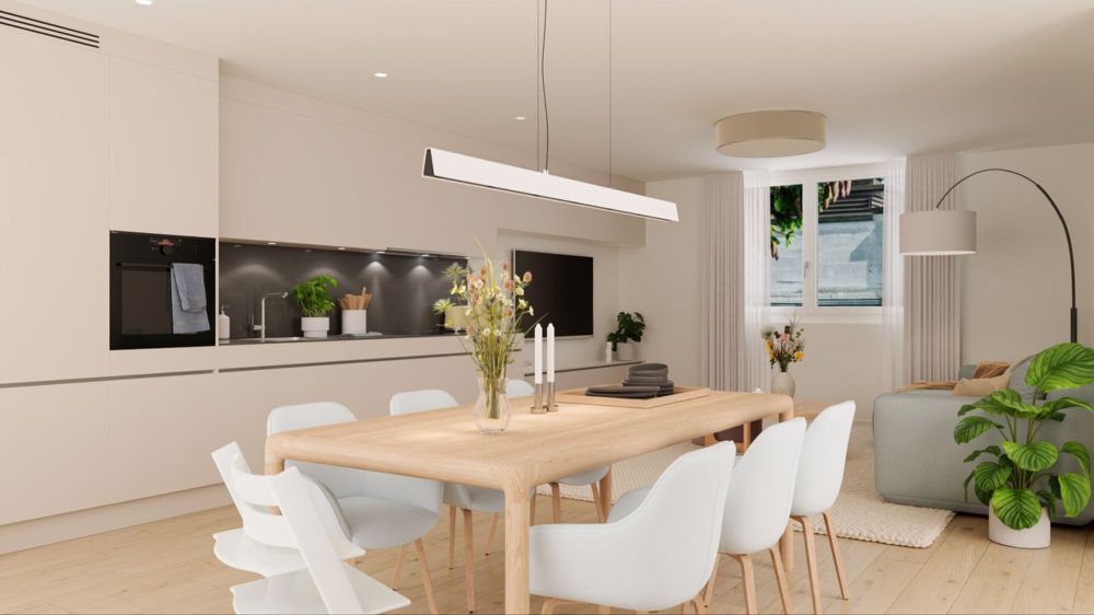 Hochwertige 3.5 Zimmerwohnung mit zwei Badezimmer und zwei Loggien - Küchenvariante mit Insel oder Küchenzeile