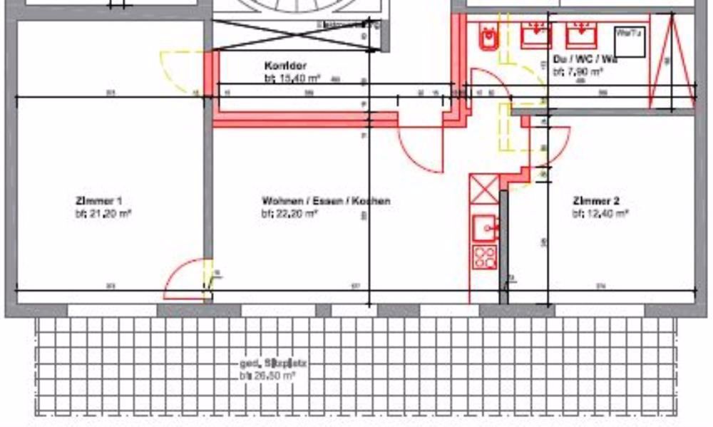 Erstvermietung - Moderne Wohnung mit Gartensitzplatz - Plan