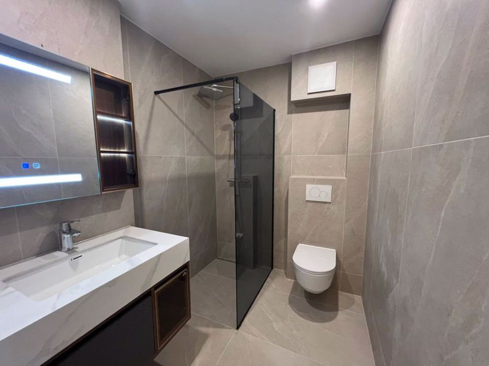 helles 4,5-Zimmer-Wohnung in der Nähe des Sees - Salle de bains parentale