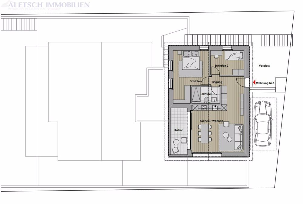 Zu verkaufen, Neubauwohnung in Staldenried - Bild 3