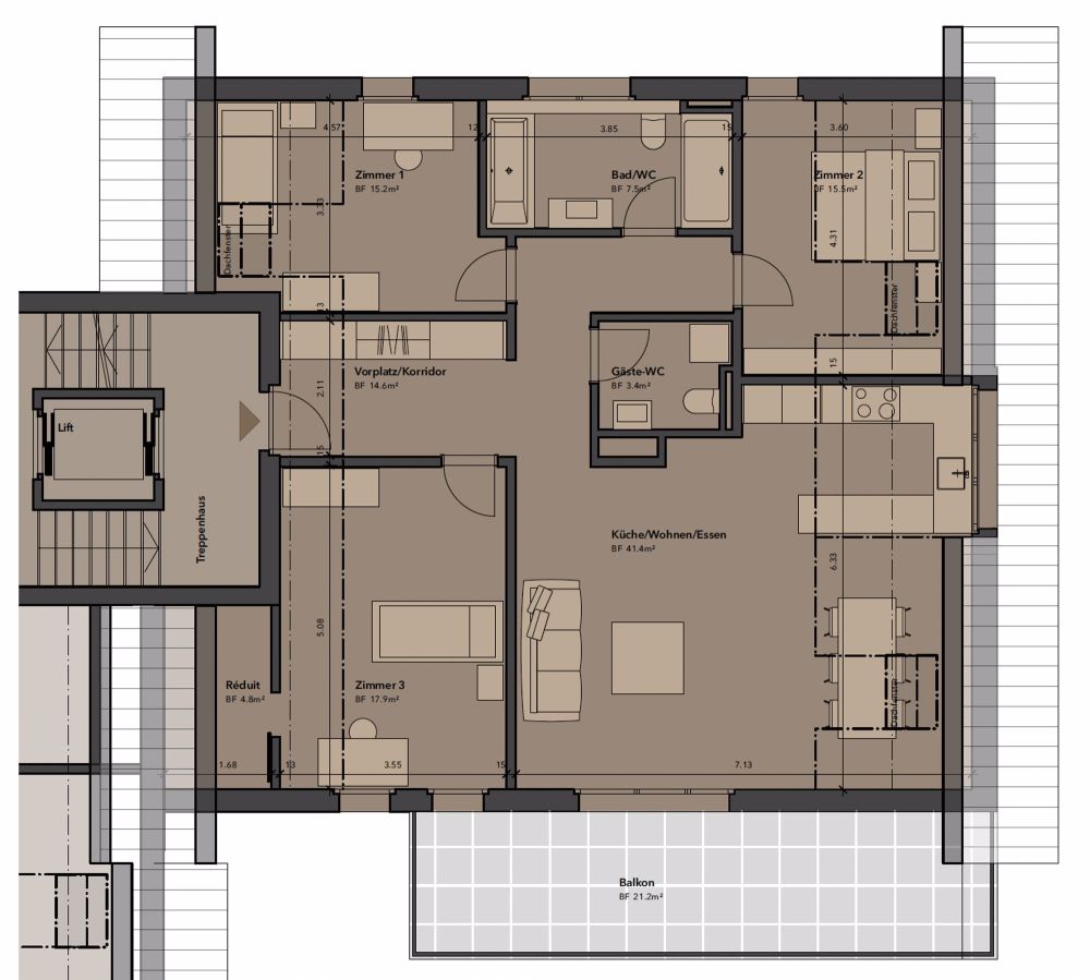Neubau: Grosszügige 4.5-Zimmer-Wohnung an der Kaplaneistrasse - Bild 4
