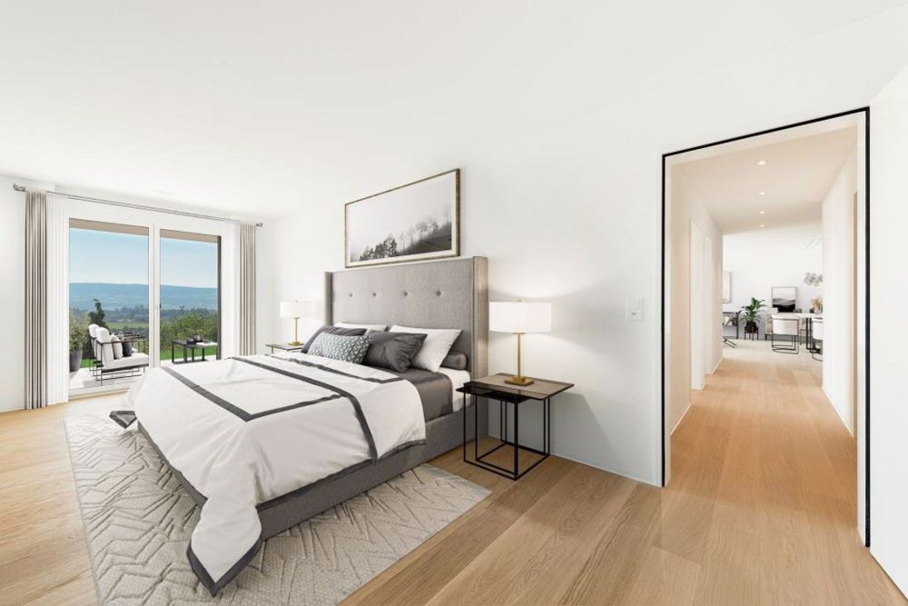 SENSATIONELLE GARTENWOHNUNG MIT TRAUMHAFTEM AUSBLICK! - Hauptschlafzimmer mit Bad en Suite
