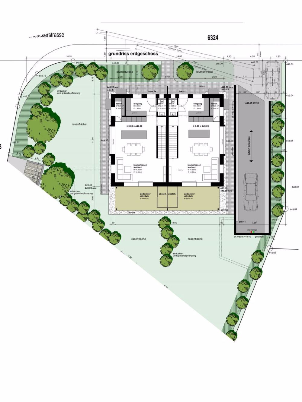 Neues exklusives 6 - 7.5-Zimmer Doppeleinfamilienhaus - EG Sandackerstr. 1 u. 1a