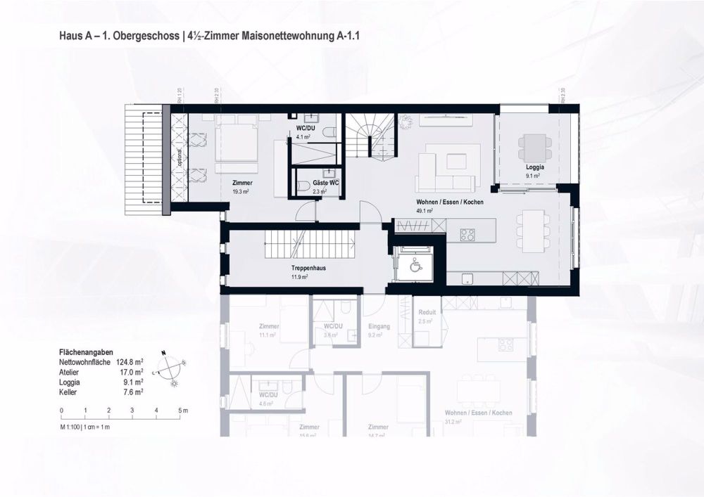 4½-Zimmer-Maisonette-Wohnung mit Atelier in Ettingen - Bild 5
