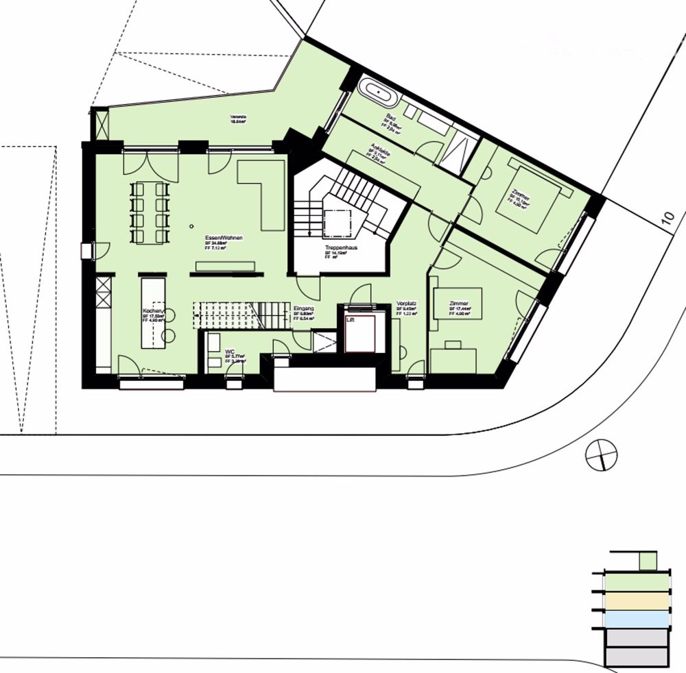 Exklusive Attika Wohnung mit sep. Studio, Dachgarten und Panoramablick in Birsfelden - Bild 6