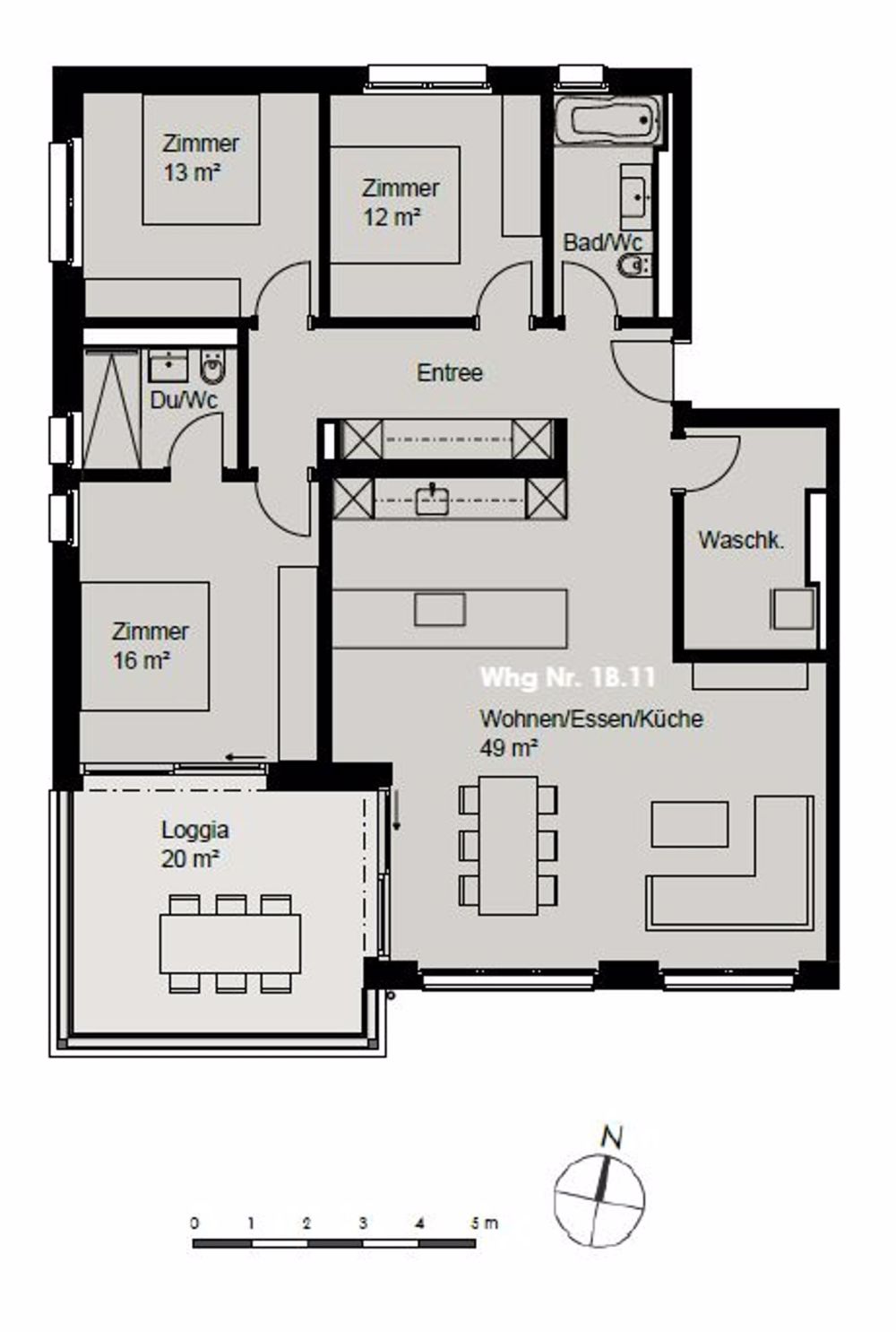 4 1/2-ZW BEGONIE NR. 1B.11 - ERSTWOHNUNG, NEUBAU - Grundriss