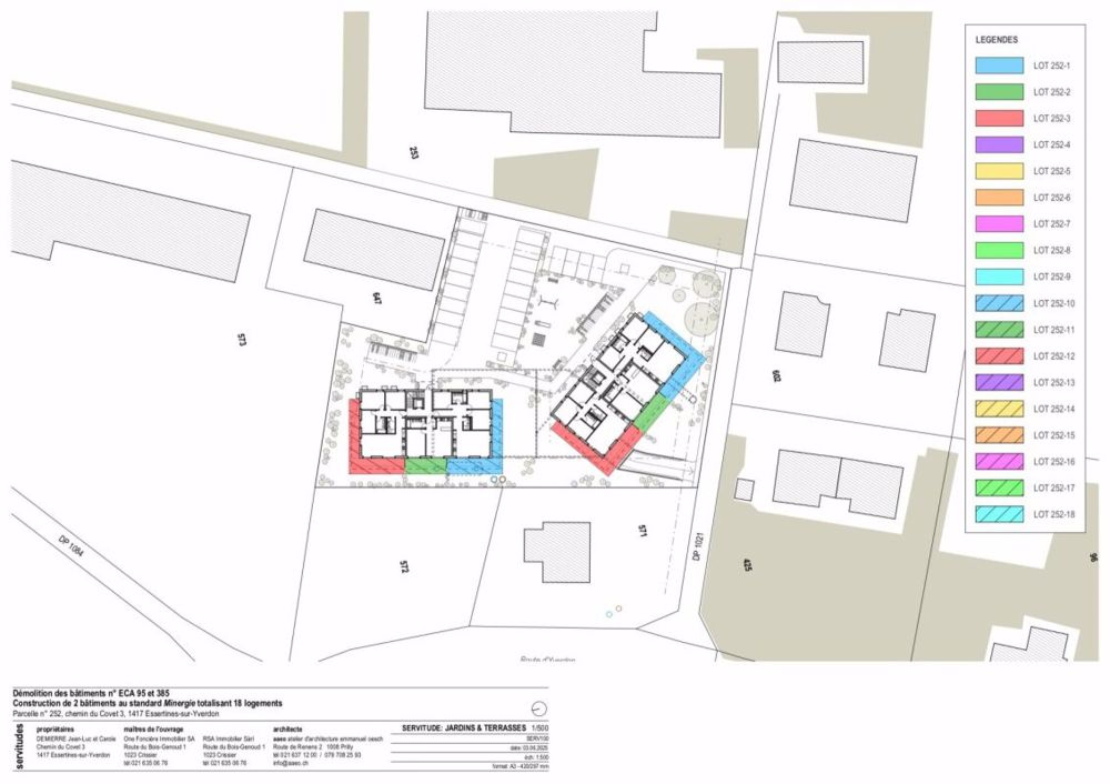 Charmant Appartement de 4.5 pièces - 111m² PPE dans une nouvelle résidence - Plan de situation des deux immeubles
