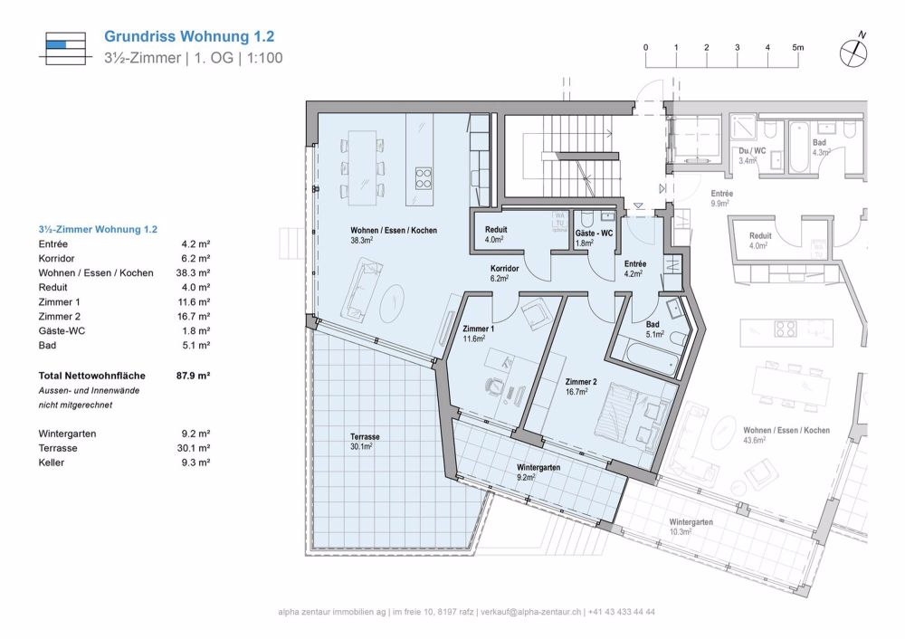 3.5 Zimmerwohnung 1.2 | Residenz Zentaur, Aarau - Bild 6