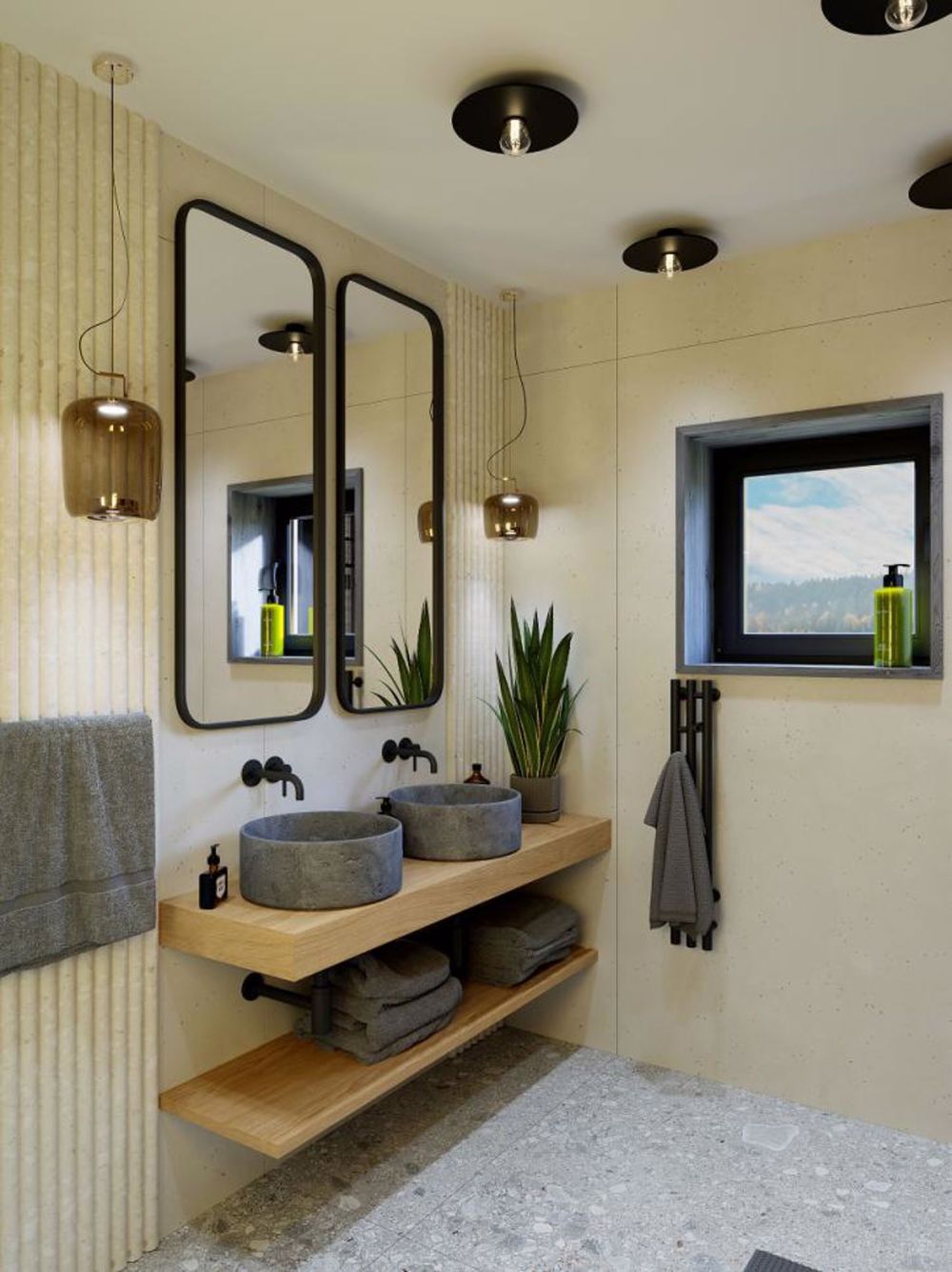 Villa moderne avec vue dégagée sur la campagne - Salle de bain