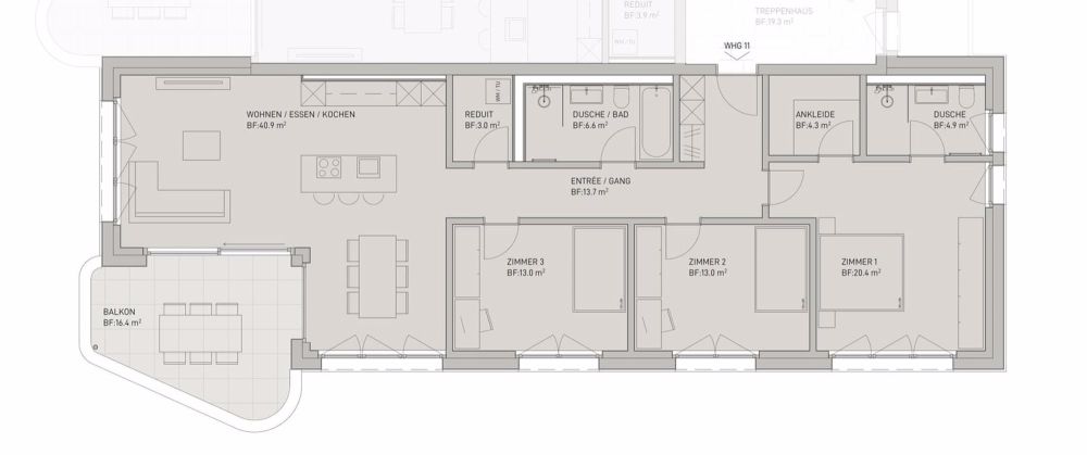 NEUBAU: 3.5- und 4.5-Zimmerwohnungen - OG 1 und 2 4.5-Zimmerwohnung 11 und 21