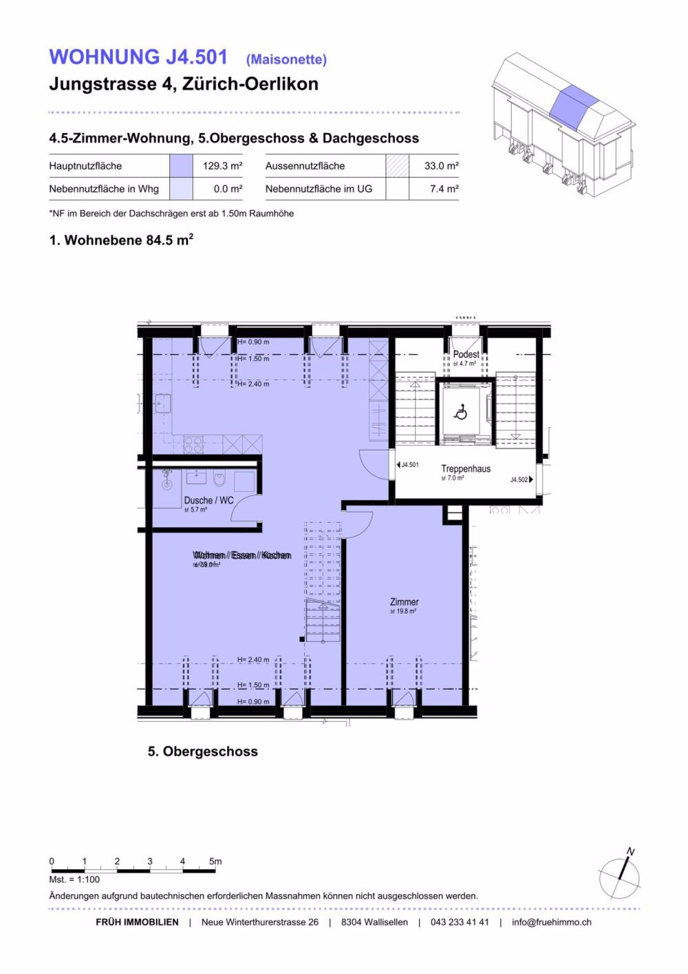 Traumhafte 4.5 Maisonettewohnung in Zürich Oerlikon - Bild 9