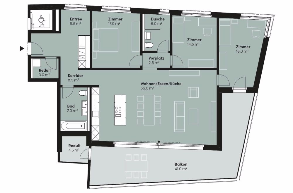 Letzte 4.5-Z.-Wohnungen im verkehrsgünstigen & hochwertigen Neubau «chantier» - Bild 2