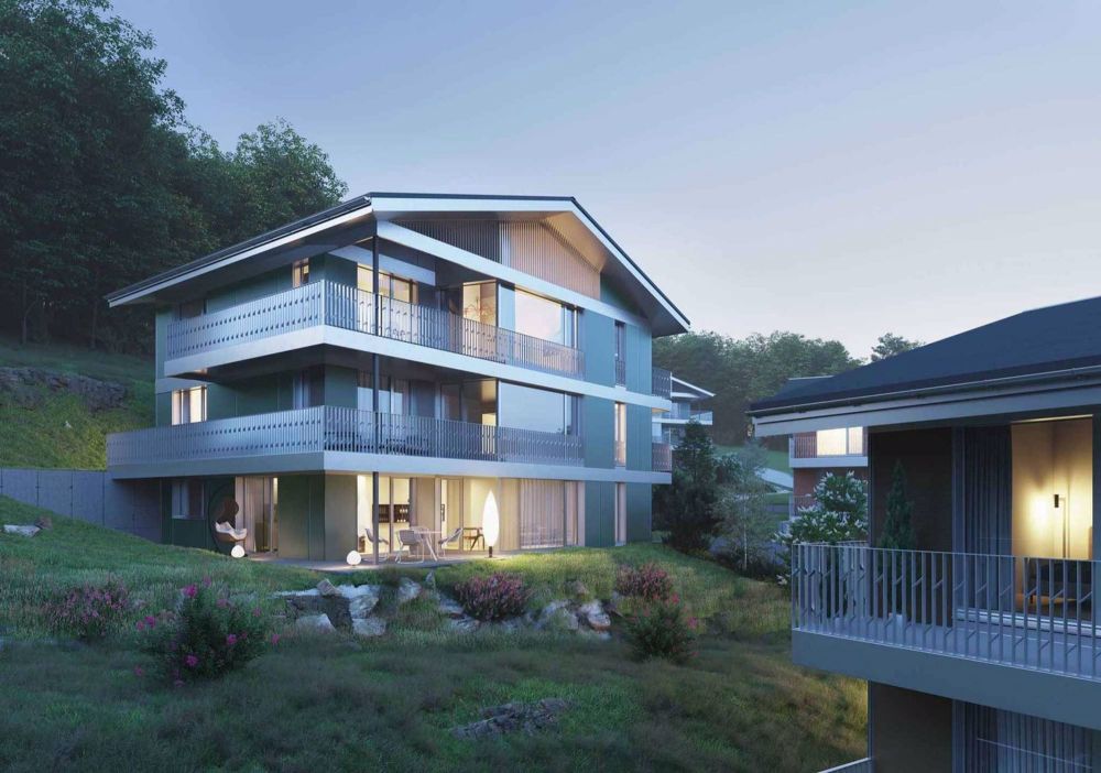Appartement neuf de 4.5 pièces en attique avec mezzanine et vue spectaculaire sur le lac à vendre à Jongny - Lot D2 - Ambiance de nuit