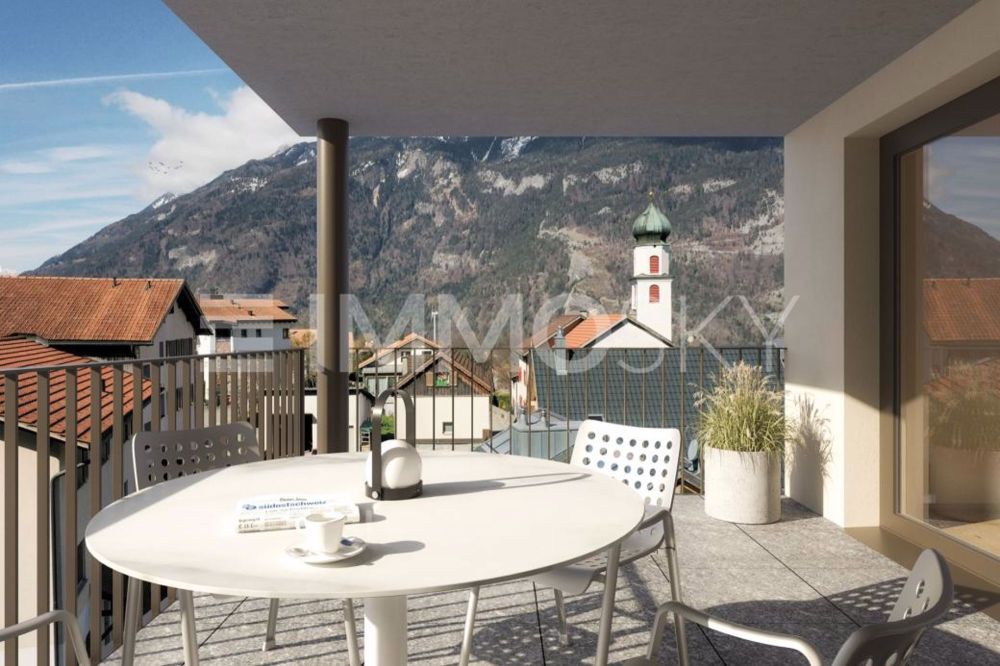 Dachwohnung | 7203, Trimmis - Balkon mit Bergsicht (Visualisierung)