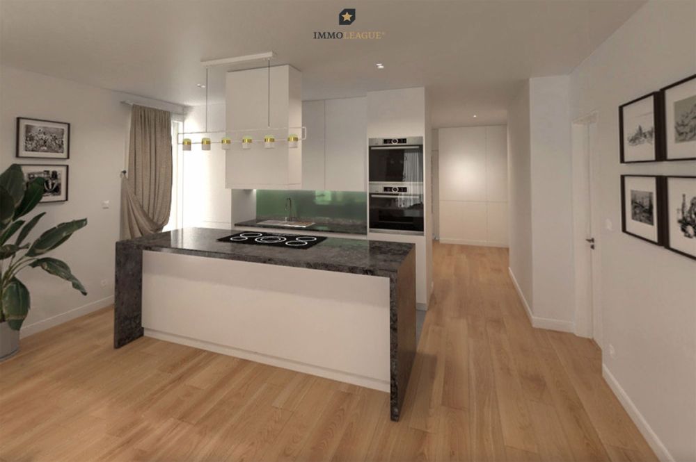 Moderne Neubau Gartenmaisonette-Wohnung in unmittelbarer Rheinnähe - Eine moderne und offene Beispielküche.