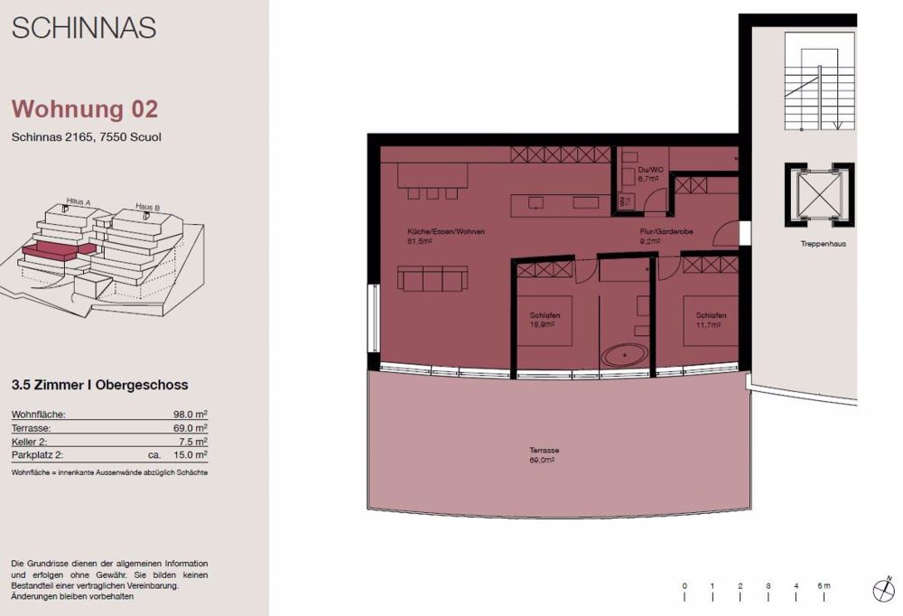 3.5-Zimmer Terrassenwohnung in Schinnas, Scuol - Bild 3