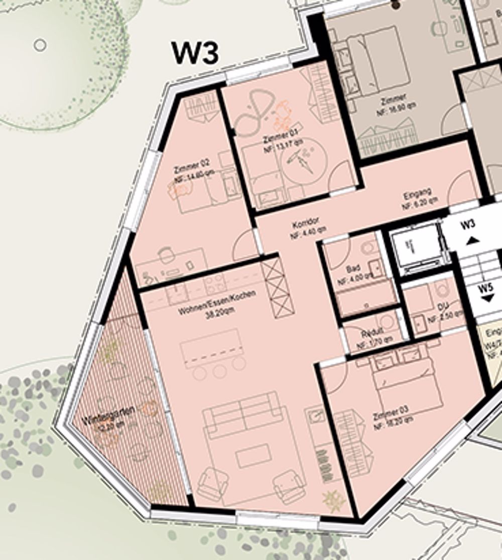 Helle und grösszügige 4.5-Zimmer-Geschosswohnung mit Hobbyraum und Aussicht - W3 - Vorreserviert - Bild 9