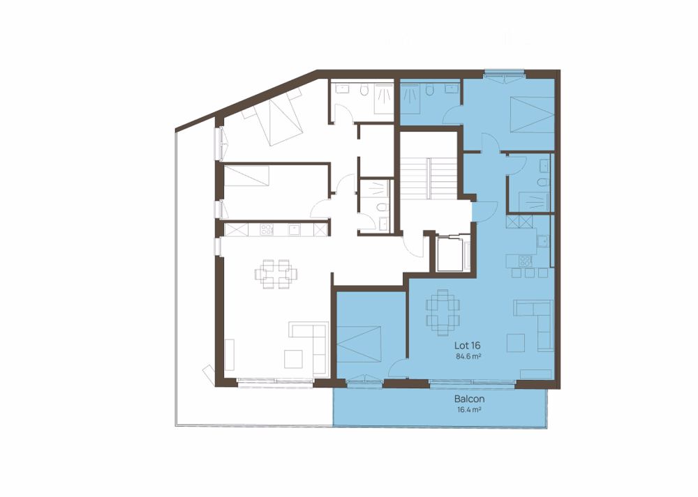 Neue Minergie-Wohnung mit 3,5 Zimmern und 93 m2, mit Blick auf den See und Balkon in Prilly - Bild 6