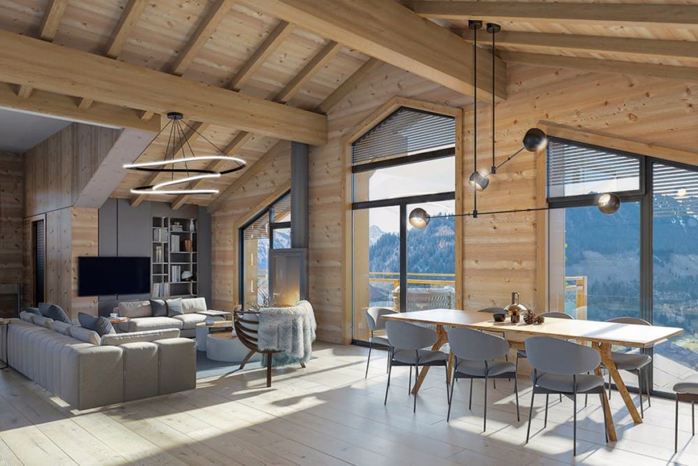 Chalet von hohem Standard in Crésuz mit Panoramablick - Bild 3