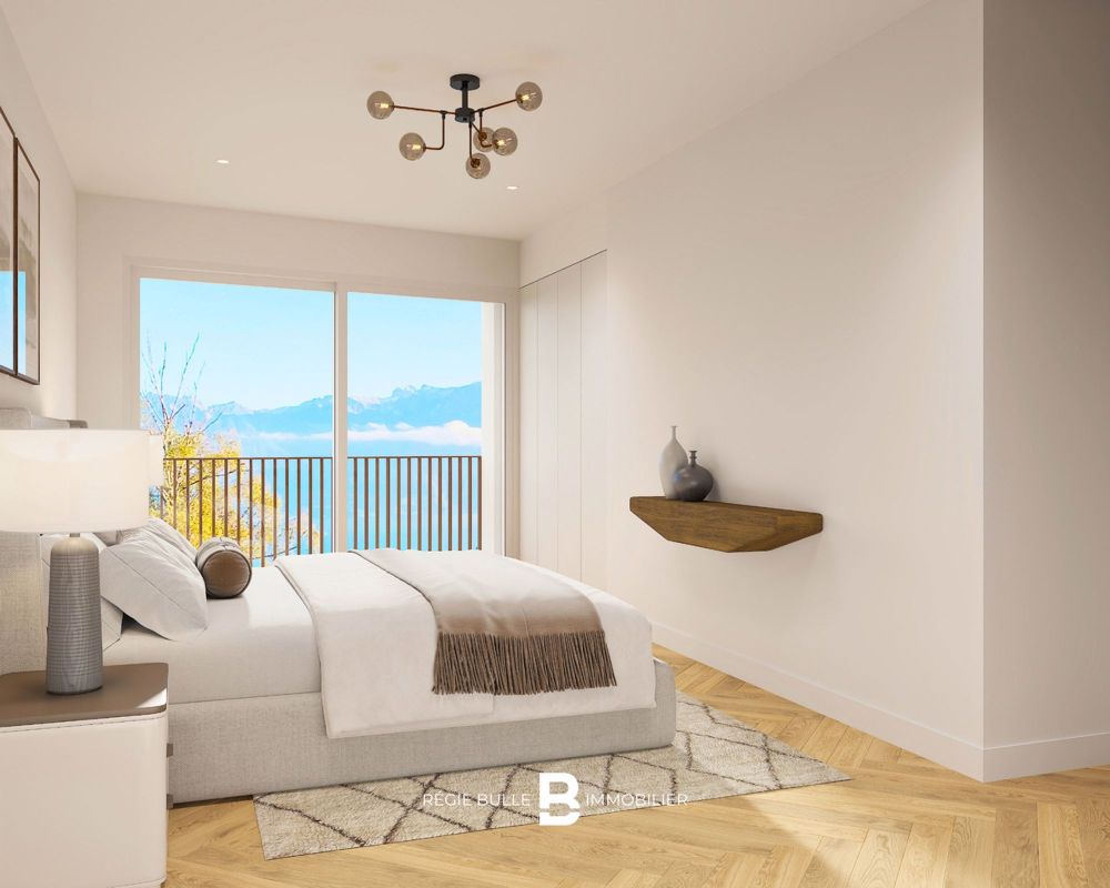 L'Écrin - Votre 4,5 pièces d'exception à St-Légier - Chambre à coucher