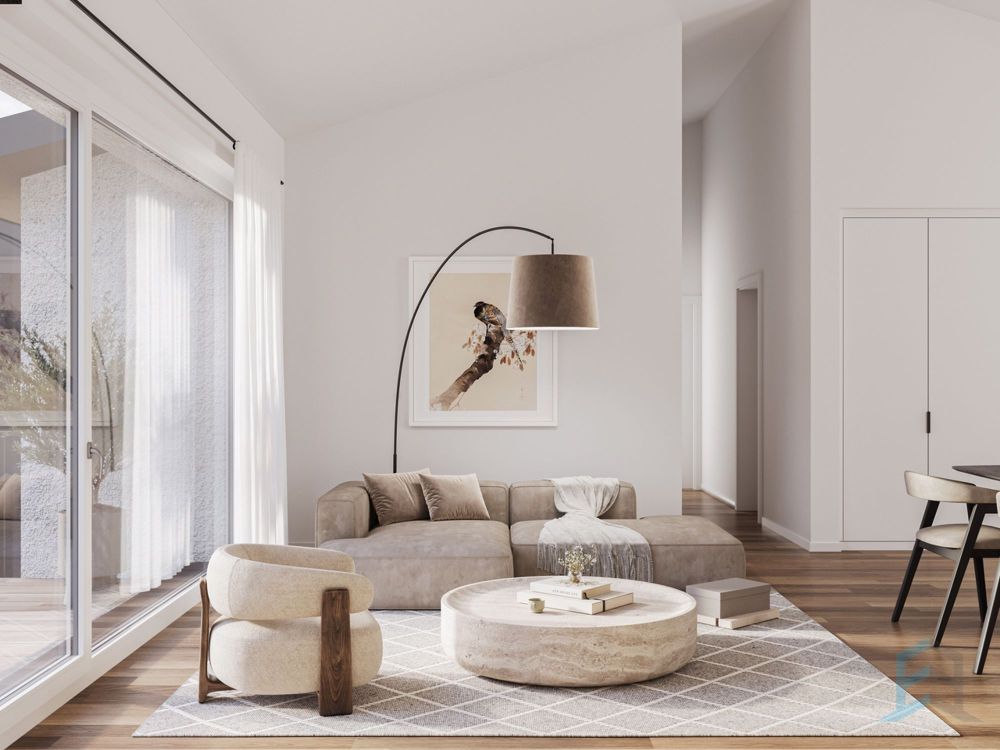 Superbe 2 ½ pièces en rez-de-jardin dans un projet de 7 unités à Villa - Résidence St-Charles - Séjour