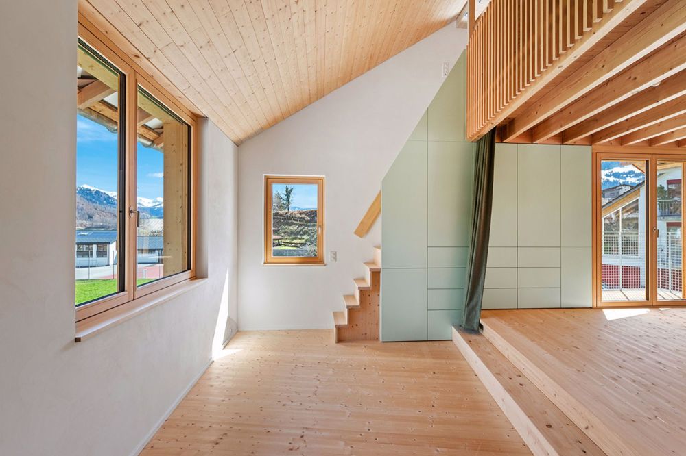Ferienhaus mit Aussicht und moderner Architektur in Seewis - QW361_Architektur_Schlafzimmer