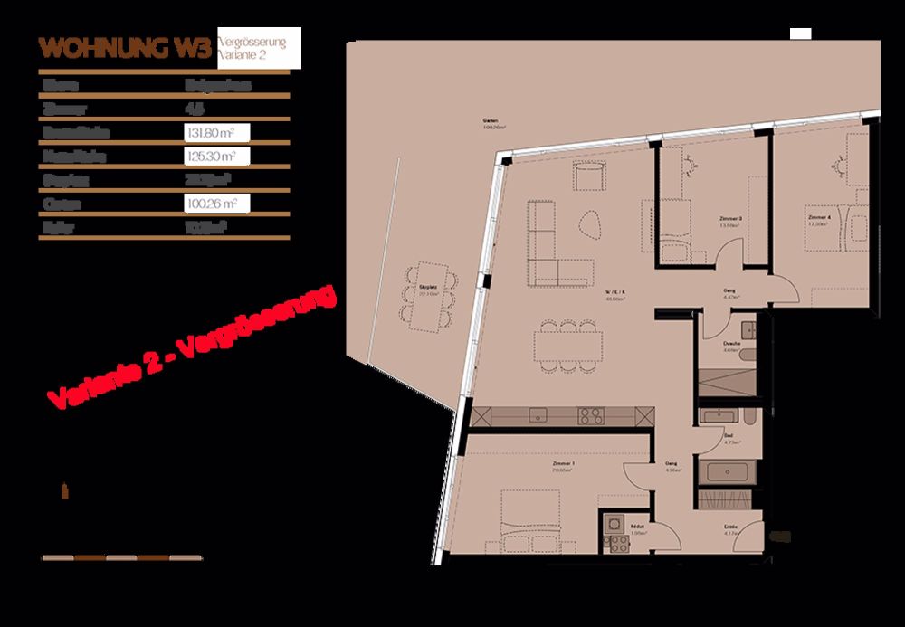 Exklusive und moderne Gartenwohnung mit unverbaubarer Aussicht auf Binningen - W3 - Bild 8