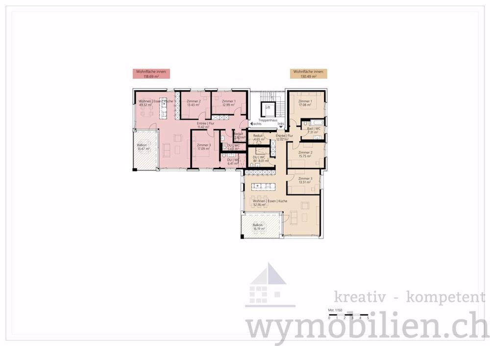 Wohntraum mit 4.5 Zimmer im 1. OG (Whg 522-3) - Baustart ist erfolgt! - Wohnung 522-3 = braun